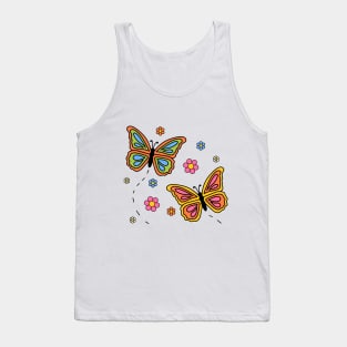 Groovy Colorful Butterflies Tank Top